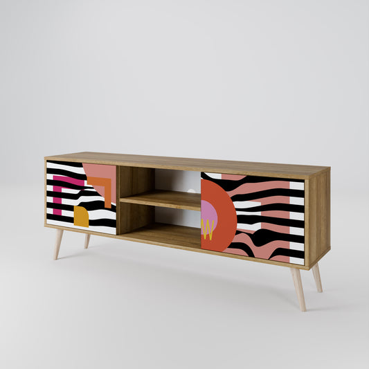 CHROMATIC ABSTRACT TV-bänk med två dörrar