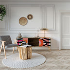 CHROMATIC ABSTRACT 2-dörrars TV-bänk i ekeffekt