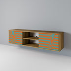 LINE COLLAPSE 2-dörrars TV-bänk i ekeffekt