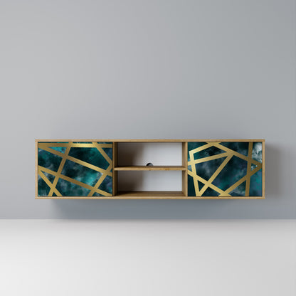 THE LABYRINTH OF GOLD 2-Door TV Stand in Oak Effect
