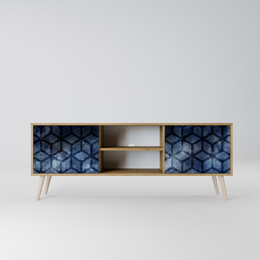CUBIC MIST 2-Door TV Stand in Oak Effect