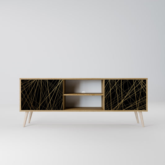 BRIGHT MESH 2-Door TV Stand in Oak Effect