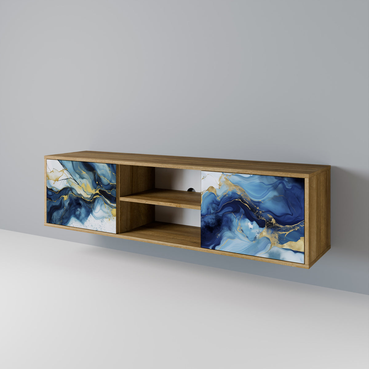 INKY MARBLE TV-bänk med två dörrar
