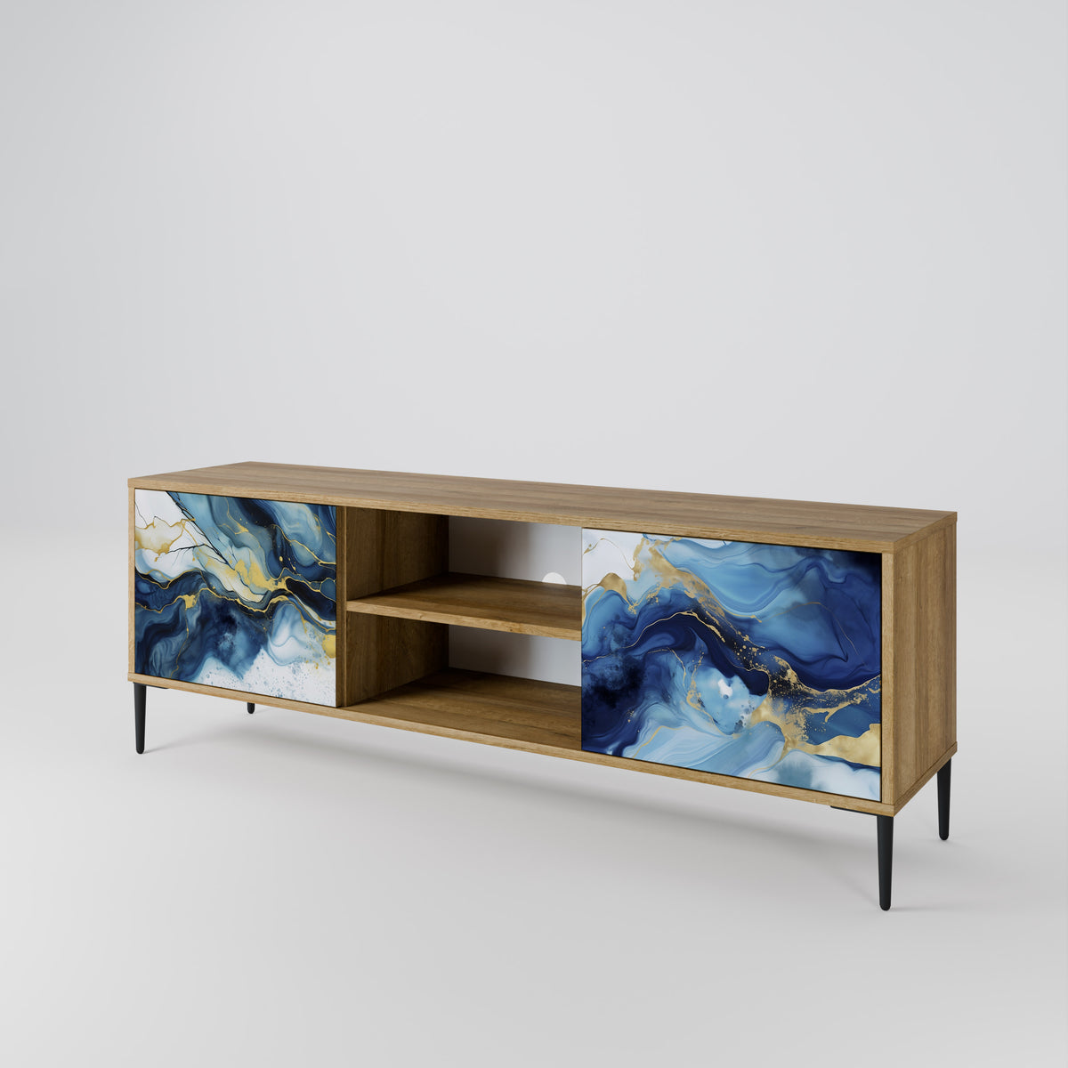 INKY MARBLE TV-bänk med två dörrar