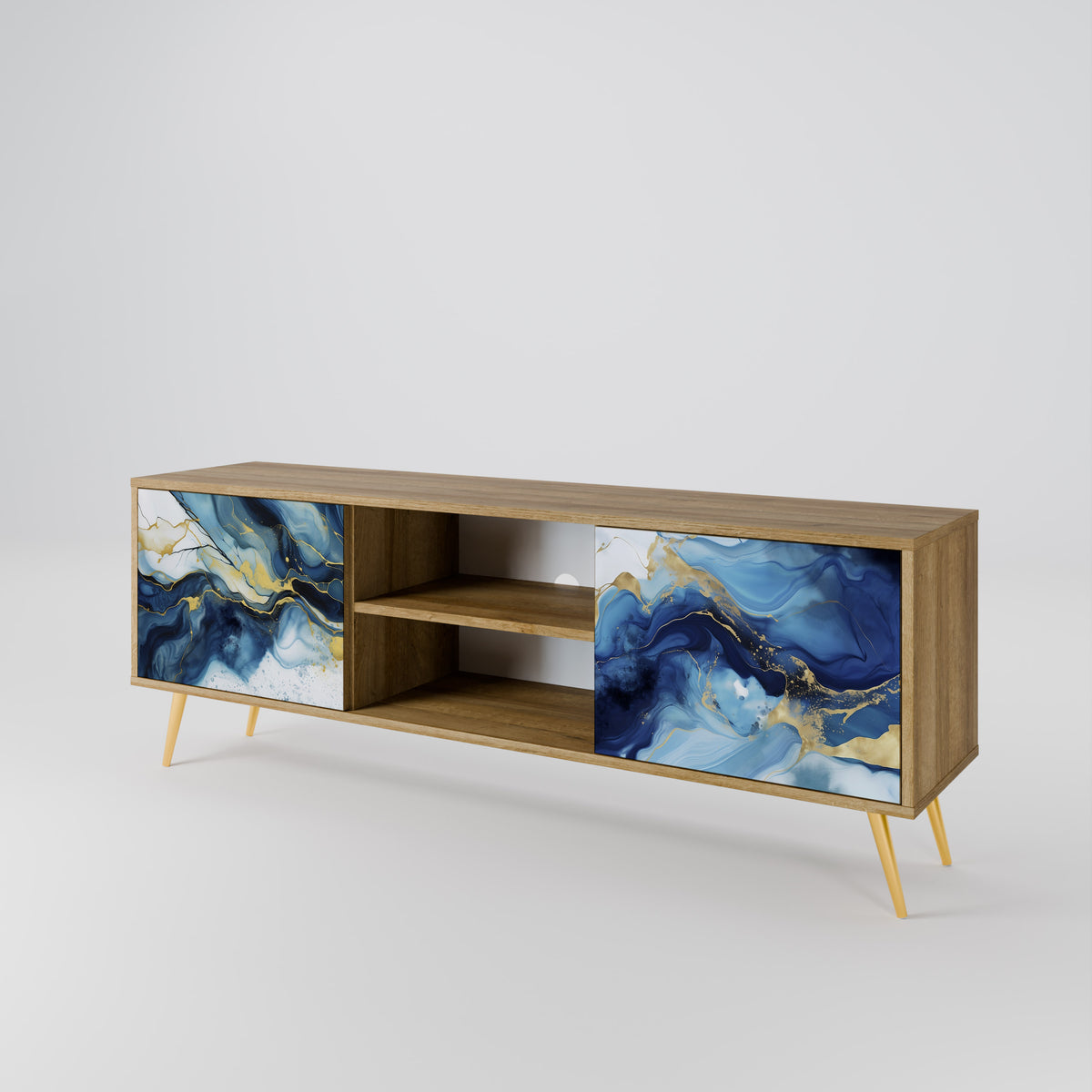 INKY MARBLE TV-bänk med två dörrar