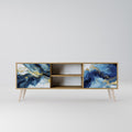 INKY MARBLE 2-Door TV Stand in Oak Effect