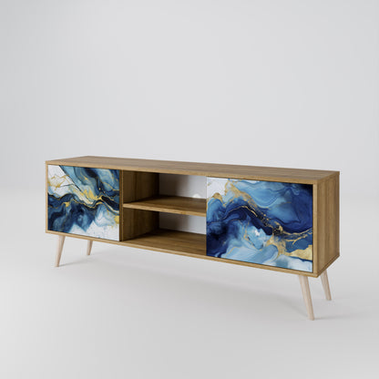 INKY MARBLE 2-dörrars TV-bänk i ekeffekt