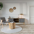 ILLUSIONARY LATTICE 2-Door TV Stand in Oak Effect