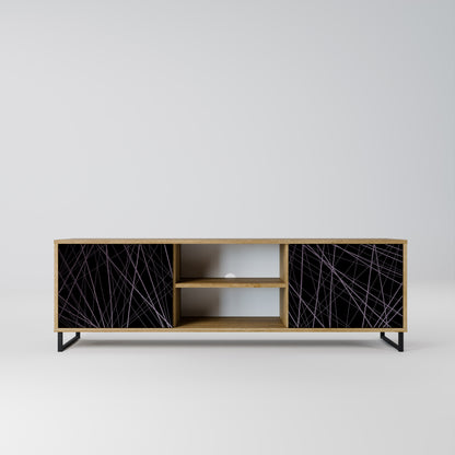 SHIMMER SPIDERGRAM 2-Door TV Stand in Oak Effect