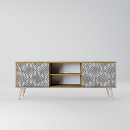 CONCRETE MOVEMENT 2-Door TV Stand in Oak Effect