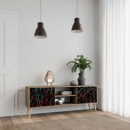 LUMINOUS SNARE 2-Door TV Stand in Oak Effect