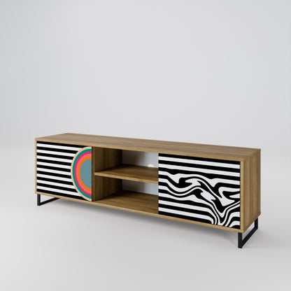 SPECTRA SHOWCASE 2-Door TV Stand in Oak Effect