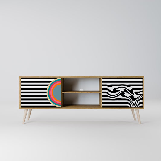 SPECTRA SHOWCASE 2-Door TV Stand in Oak Effect