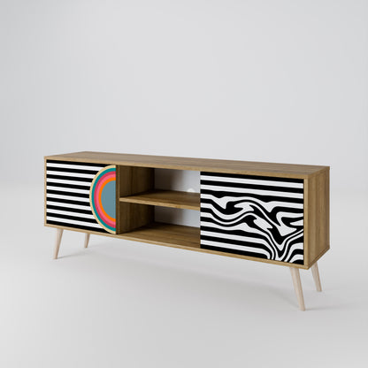 SPECTRA SHOWCASE 2-Door TV Stand in Oak Effect