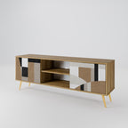 DELICATE MEMENTO 2-Door TV Stand in Oak Effect