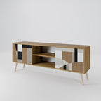 DELICATE MEMENTO 2-Door TV Stand in Oak Effect
