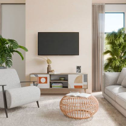SPACE AROUND 2-Door TV Stand in Oak Effect