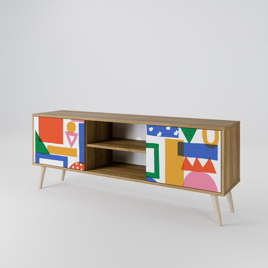 GEOMETRIC GLIMMER TV-bänk med två dörrar