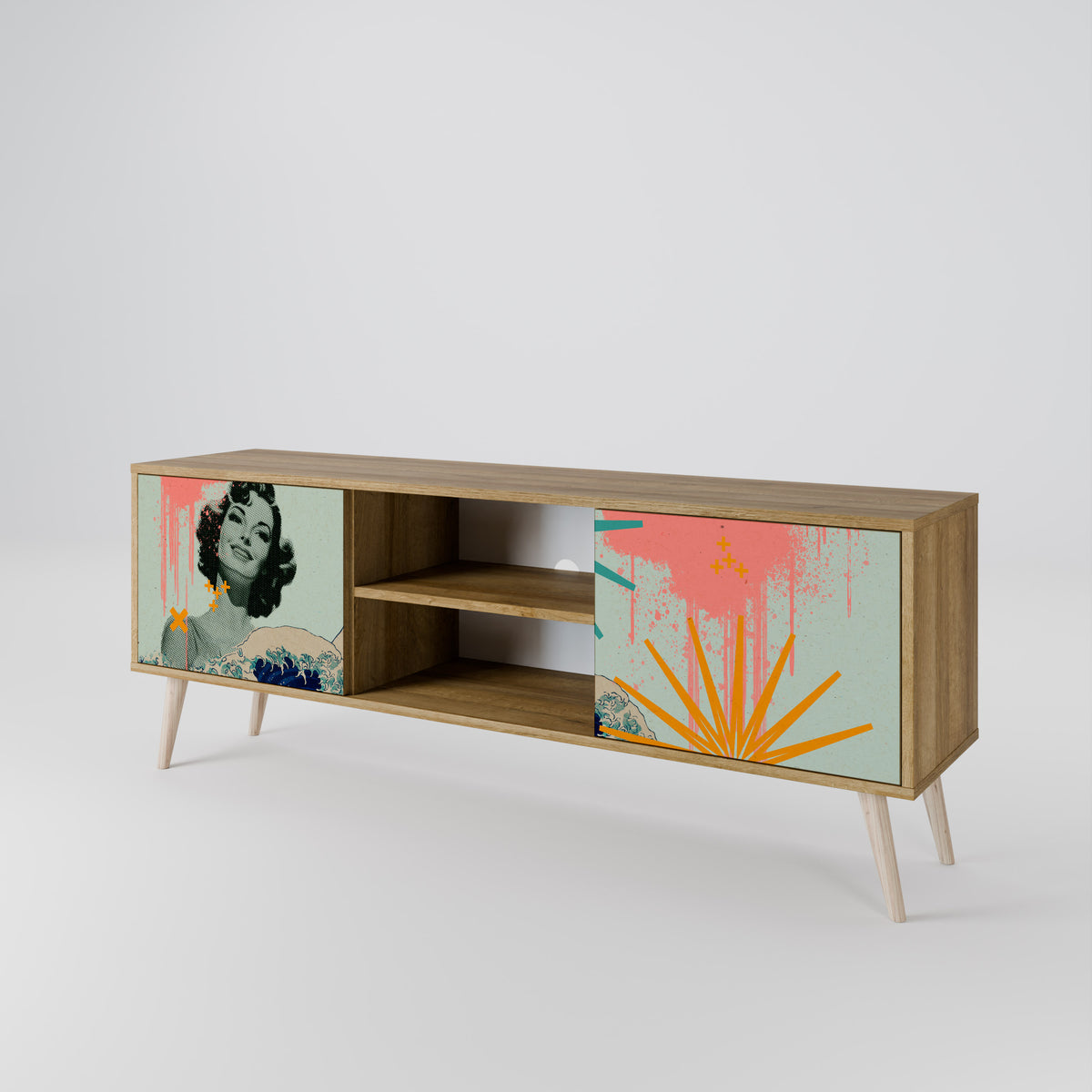 KANAGAWA BEAUTY TV-bänk med två dörrar