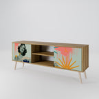 KANAGAWA BEAUTY 2-Door TV Stand in Oak Effect