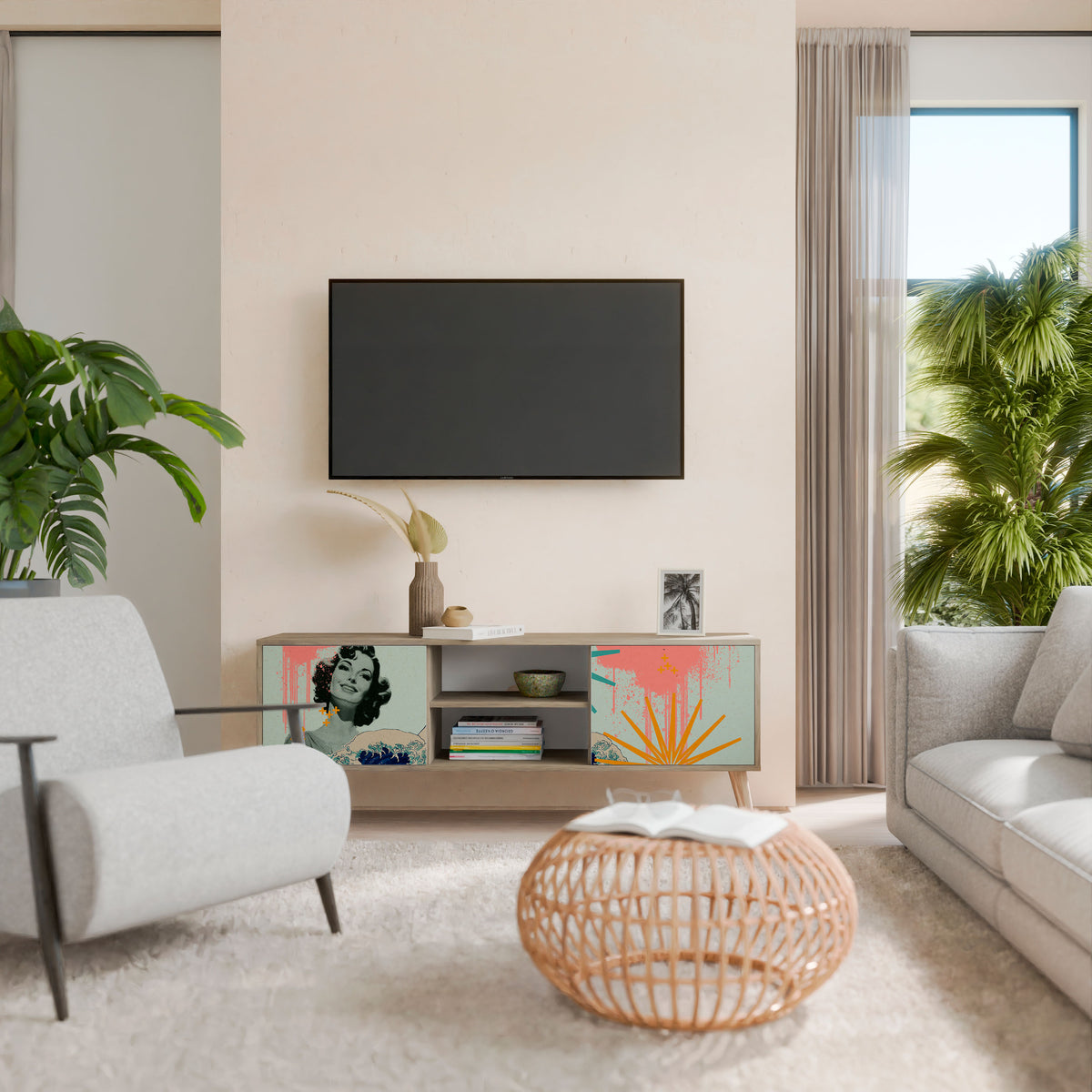 KANAGAWA BEAUTY TV-bänk med två dörrar