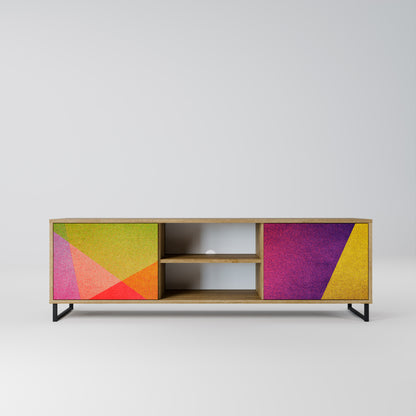 VIVID GEOMETRY 2-dörrars TV-bänk i ekeffekt
