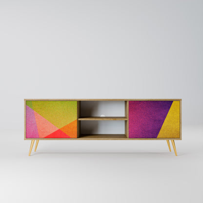 VIVID GEOMETRY 2-dörrars TV-bänk i ekeffekt