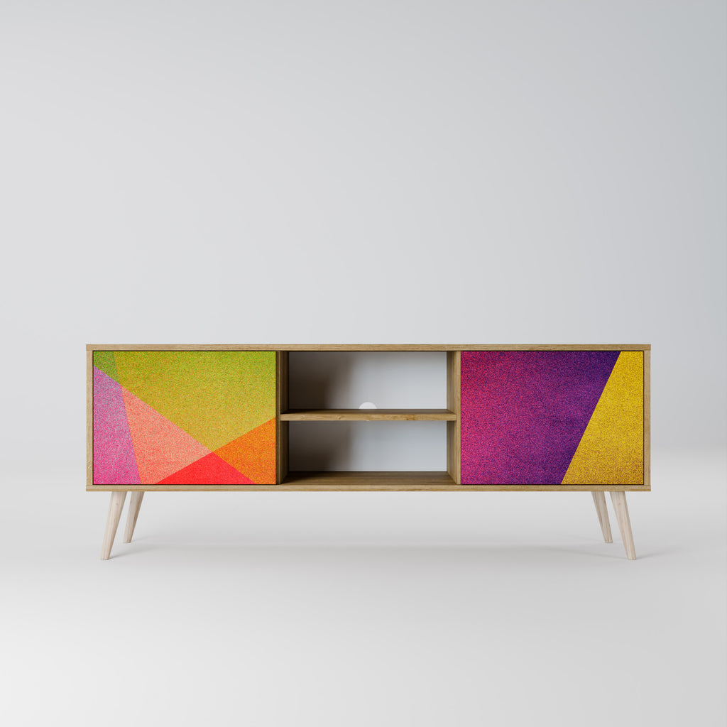 VIVID GEOMETRY 2-dörrars TV-bänk i ekeffekt