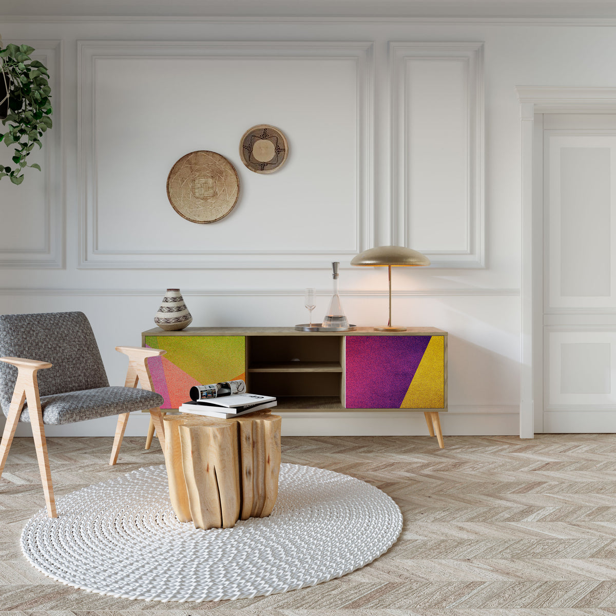 VIVID GEOMETRY TV-bänk med två dörrar