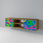 STREAMER TANGLE 2-Door TV Stand in Oak Effect