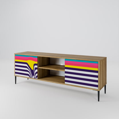 TONE COLLAPSE 2-Door TV Stand in Oak Effect