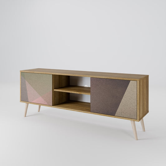 BEIGE GEOMETRY TV-bänk med två dörrar