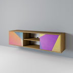 BRIGHT GEOMETRY 2-Door TV Stand in Oak Effect