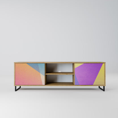 BRIGHT GEOMETRY 2-Door TV Stand in Oak Effect
