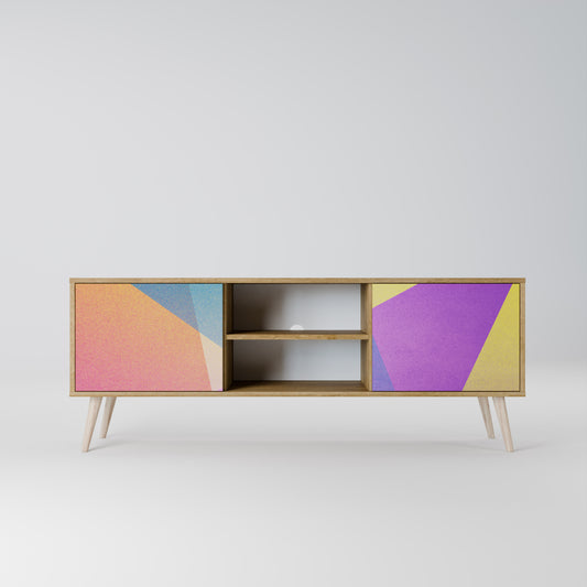 LJUS GEOMETRY 2-dörrars TV-bänk i ekeffekt