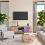 BRIGHT GEOMETRY 2-Door TV Stand in Oak Effect