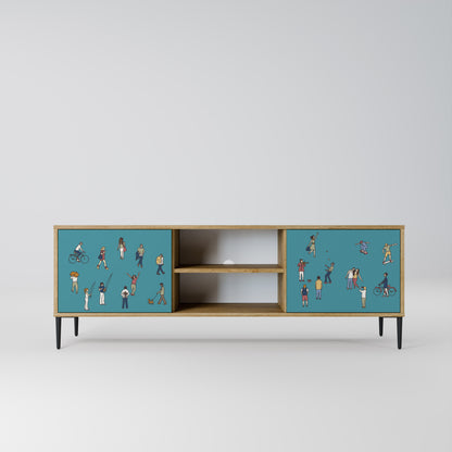 COLLECTIVE STREAM 2-Door TV Stand in Oak Effect