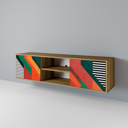 MAKESHIFT ARTISTRY 2-Door TV Stand in Oak Effect