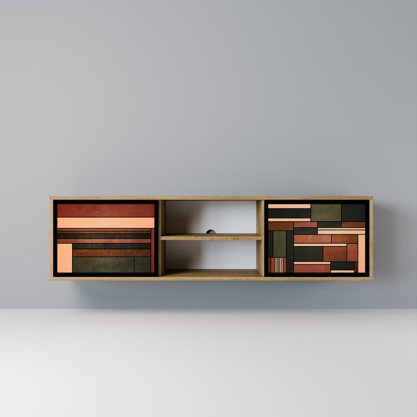 FIGURES OF NATURE 2-Door TV Stand in Oak Effect