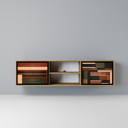FIGURES OF NATURE 2-Door TV Stand in Oak Effect