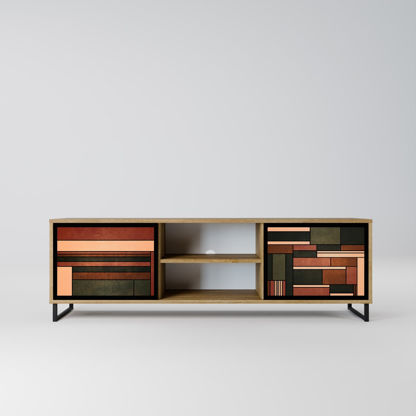 FIGURES OF NATURE 2-Door TV Stand in Oak Effect