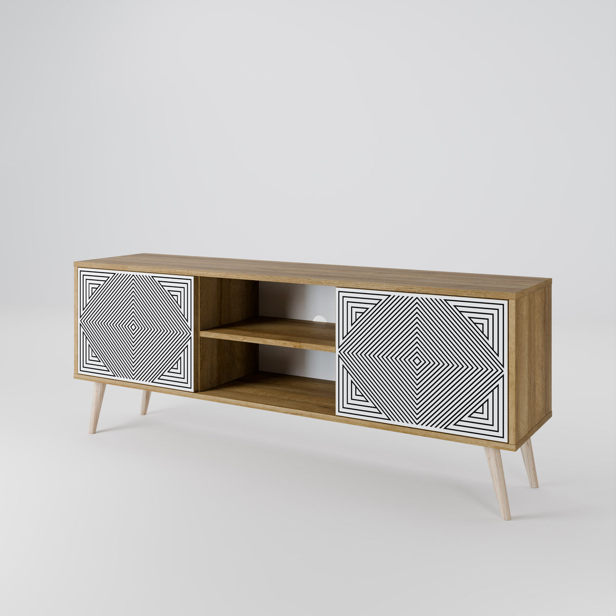 POLYGON ILLUSION TV-bänk med två dörrar