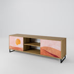LUMINOUS SUNLIGHT 2-Door TV Stand in Oak Effect