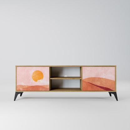 LUMINOUS SUNLIGHT 2-Door TV Stand in Oak Effect