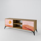 LUMINOUS SUNLIGHT 2-Door TV Stand in Oak Effect