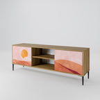 LUMINOUS SUNLIGHT 2-Door TV Stand in Oak Effect