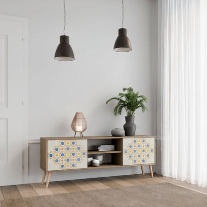 PATTERNED PRISM 2-Door TV Stand in Oak Effect