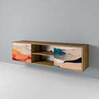 ABSTRAKT LANDSKAP 2-dörrars TV-bänk i ekeffekt