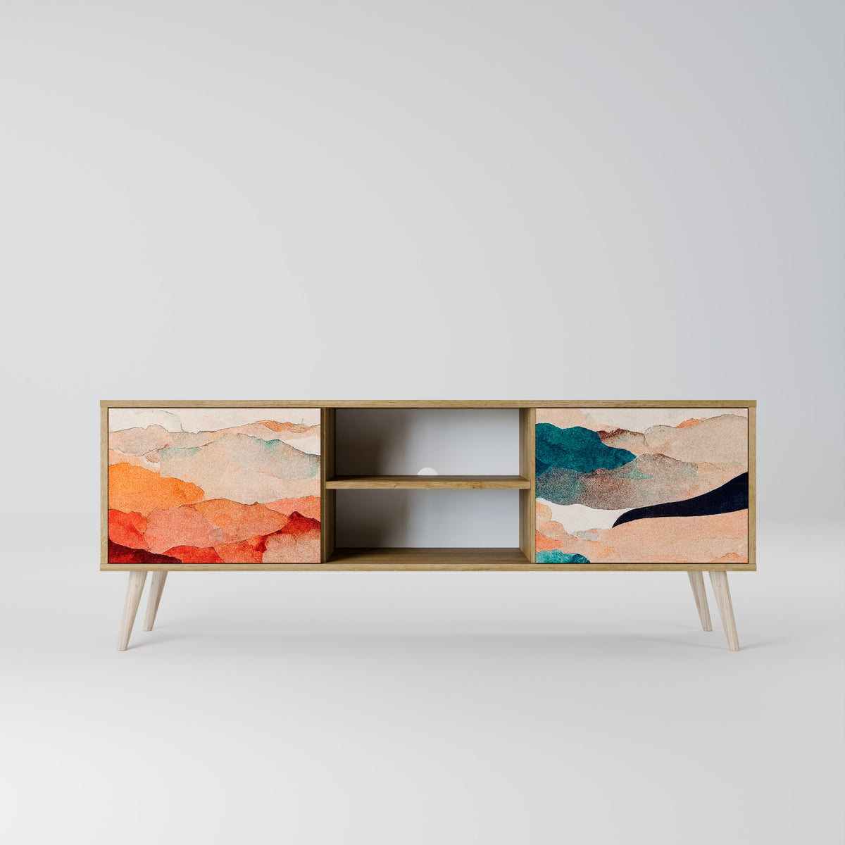 ABSTRACT LANDSCAPE TV-bänk med två dörrar
