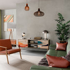 ABSTRAKT LANDSKAP 2-dörrars TV-bänk i ekeffekt